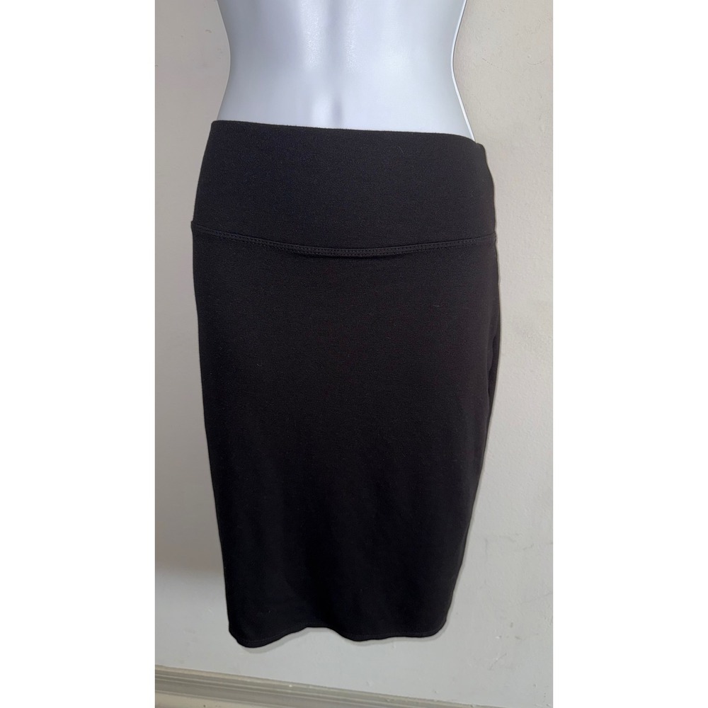 Hybrid & Company Black Pencil Skirt Wide Waistband‎ Back Vent Large